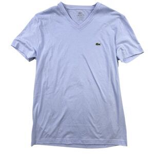 Lacoste  V-Neck Women's Size 4 Lavender Short Sleeve 100% Pima Cotton NEW